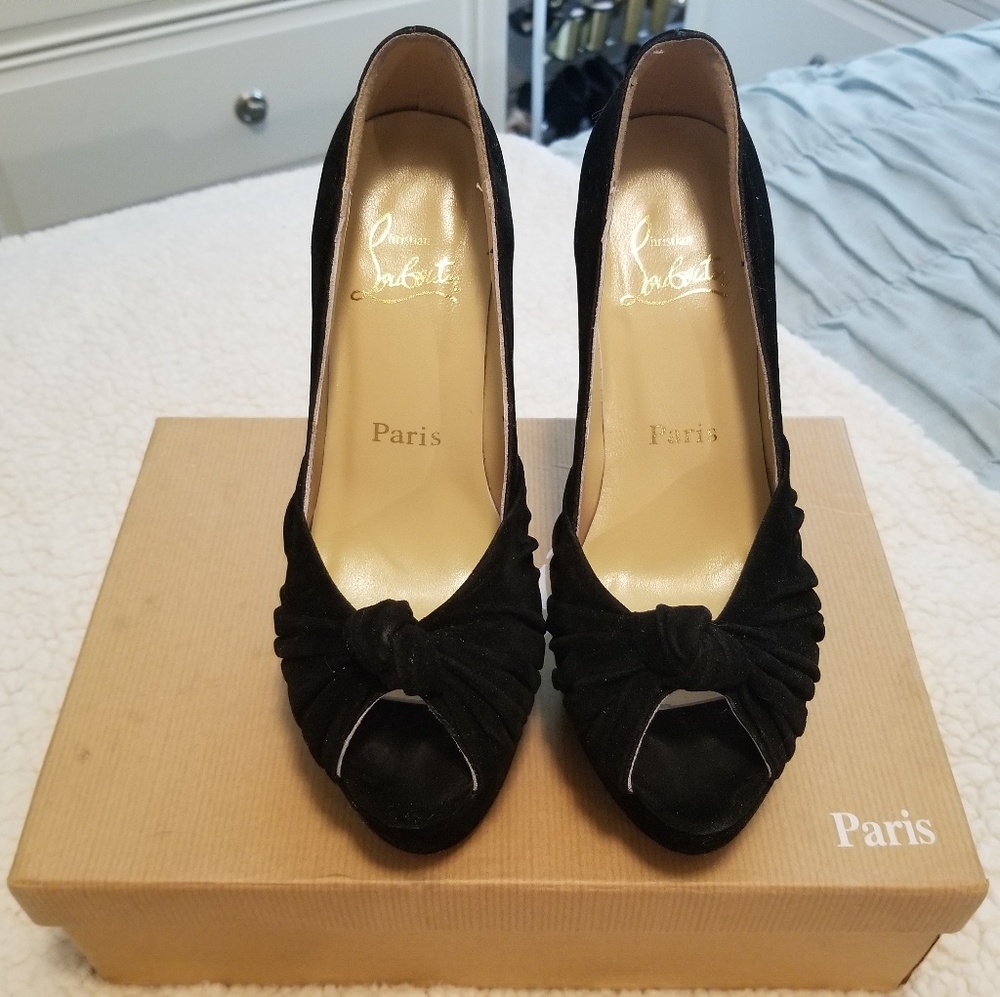 Christian Louboutin Black Velvet Pumps